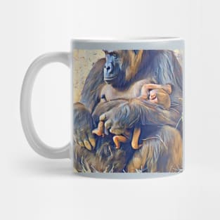 Western Lowland Gorilla and baby Mug